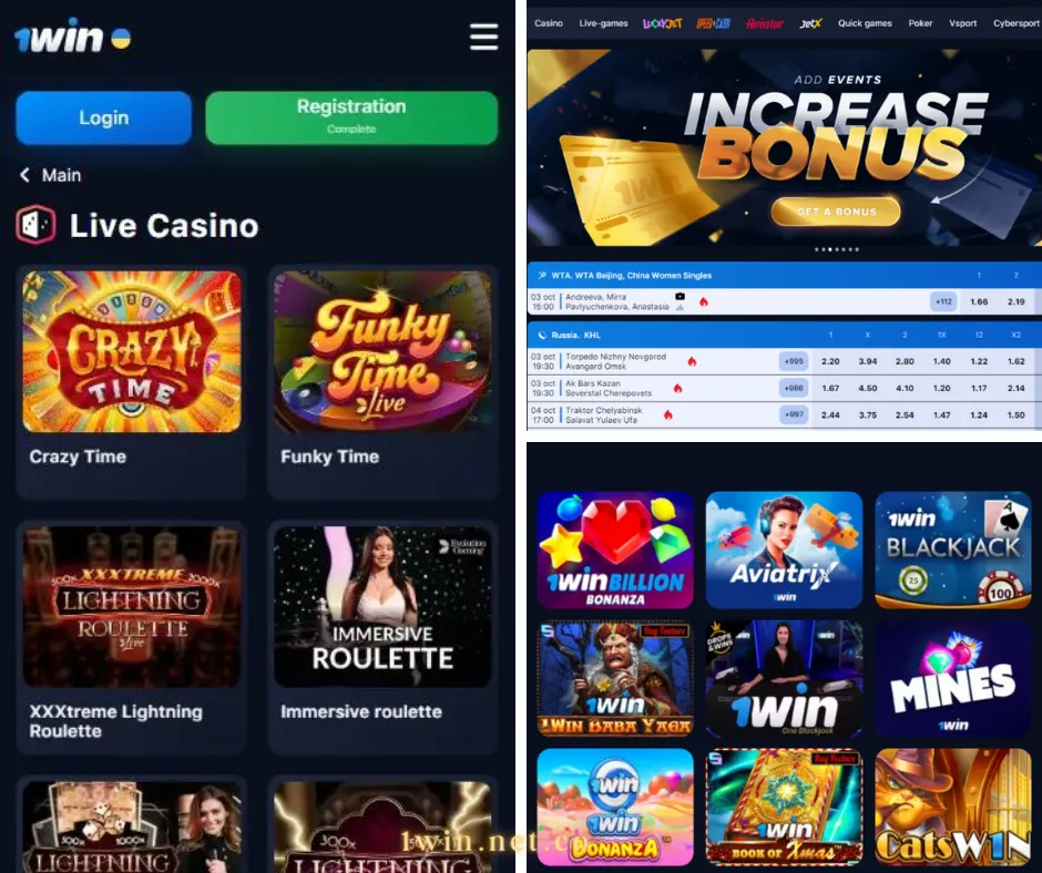 1win casino table games
