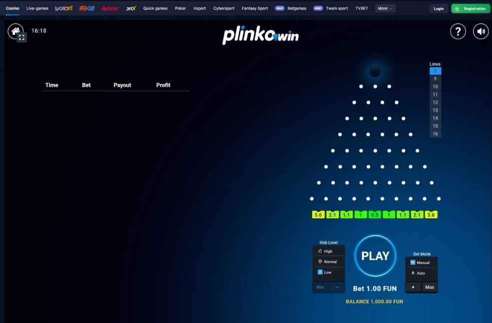1Win Plinko en Colombia